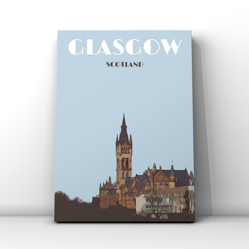 Glasgow Print Glasgow Poster Glasgow Gift Travel Poster Etsy