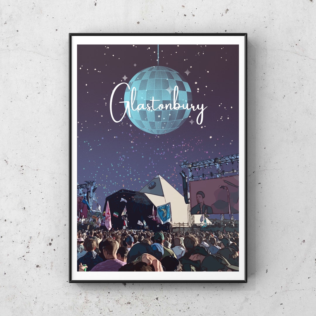 Glastonbury Print Glastonbury Poster Glastonbury Festival Etsy