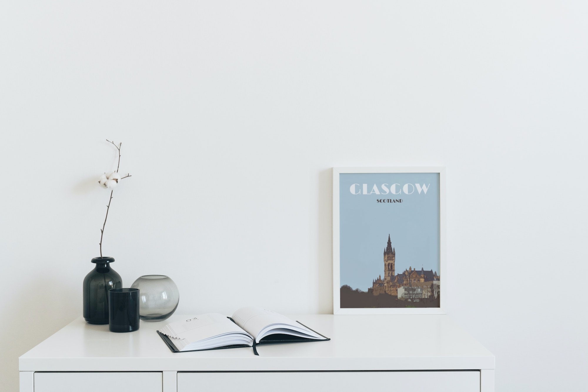 Glasgow Print Glasgow University Print Glasgow Skyline Etsy Canada