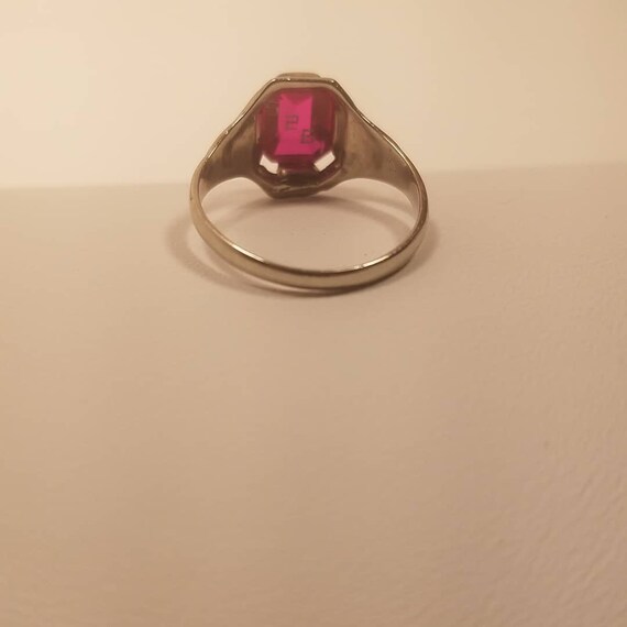 Lab Created Ruby Art Deco Ring - image 9