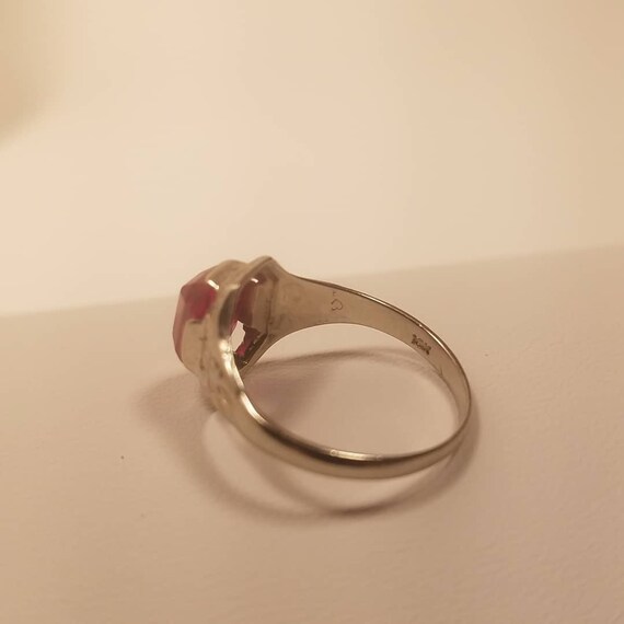 Lab Created Ruby Art Deco Ring - image 5