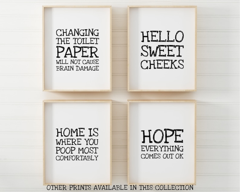 Changing The Toilet Paper Bathroom Printable Bathroom Wall Art Instant Download Funny Bathroom Digital Print