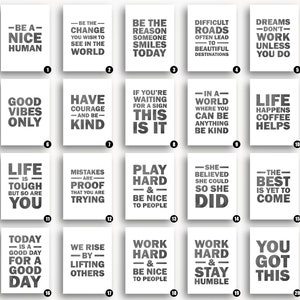 Motivational Wall Art Set Prints, Inspirational Wall Decor - UNFRAMED