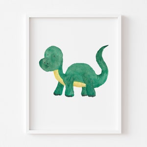 Set of 3 Personalised Nursery Dinosaur Prints, Watercolour Dinosaur Wall Art, Children's Wall Art, Dinosaur Bedroom Print, Nursery Print Set image 6