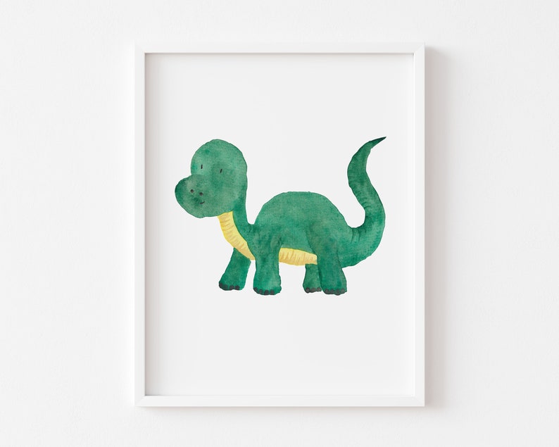 Set of 3 Personalised Nursery Dinosaur Prints, Watercolour Dinosaur Wall Art, Children's Wall Art, Dinosaur Bedroom Print, Nursery Print Set image 6