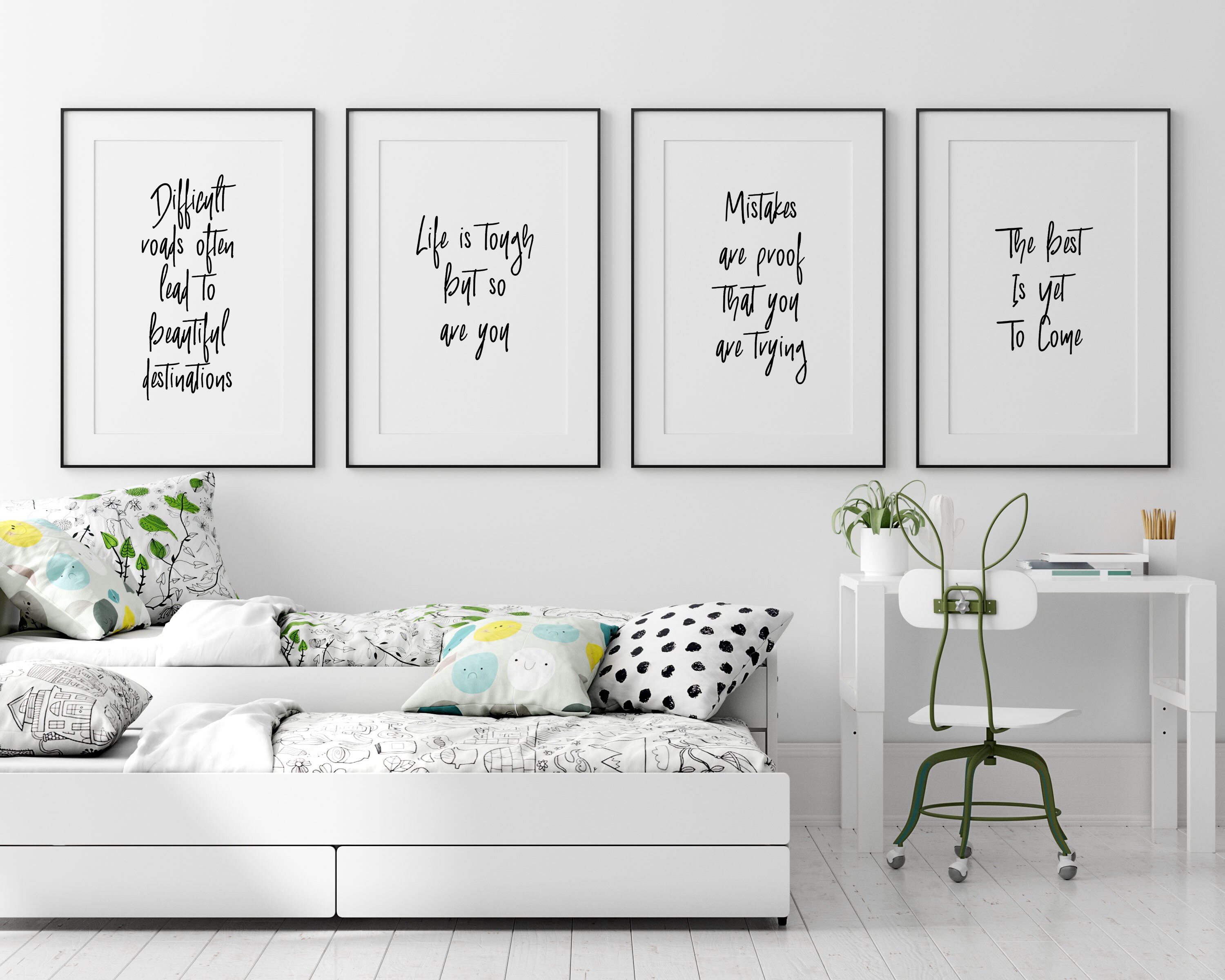 Positive Quotes Print Set4 Inspirational Wall Art | Etsy