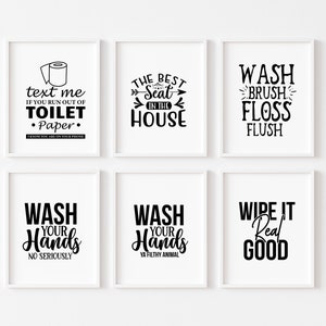 Funny Bathroom Décor, Prints, Bathroom Typography, Funny Wall Art For Bathroom, Wall Art Quotes Home, Bathroom Quote Print image 1