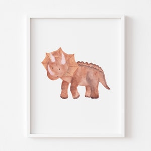 Set of 3 Personalised Nursery Dinosaur Prints, Watercolour Dinosaur Wall Art, Children's Wall Art, Dinosaur Bedroom Print, Nursery Print Set image 5