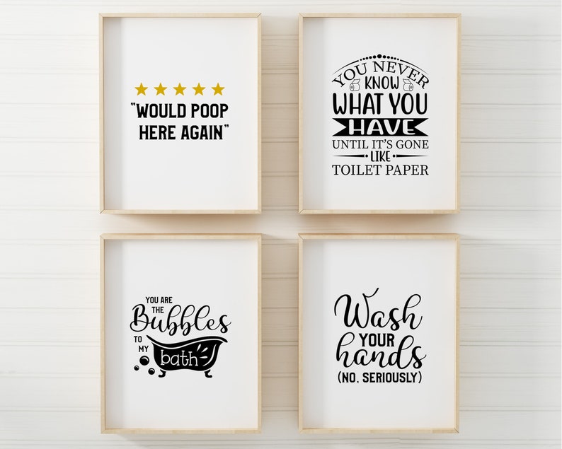 Bathroom Quotes Print Set Bathroom Humour Sprinkles Are for | Etsy