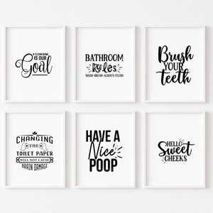 Funny Bathroom Décor, Prints, Bathroom Typography, Funny Wall Art For Bathroom, Wall Art Quotes Home, Bathroom Quote Print image 3