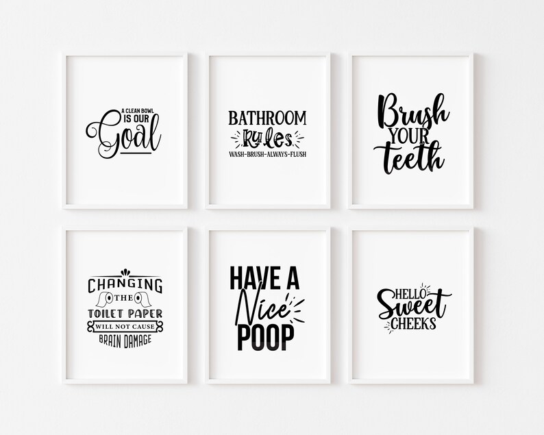 Funny Bathroom Décor, Prints, Bathroom Typography, Funny Wall Art For Bathroom, Wall Art Quotes Home, Bathroom Quote Print image 3