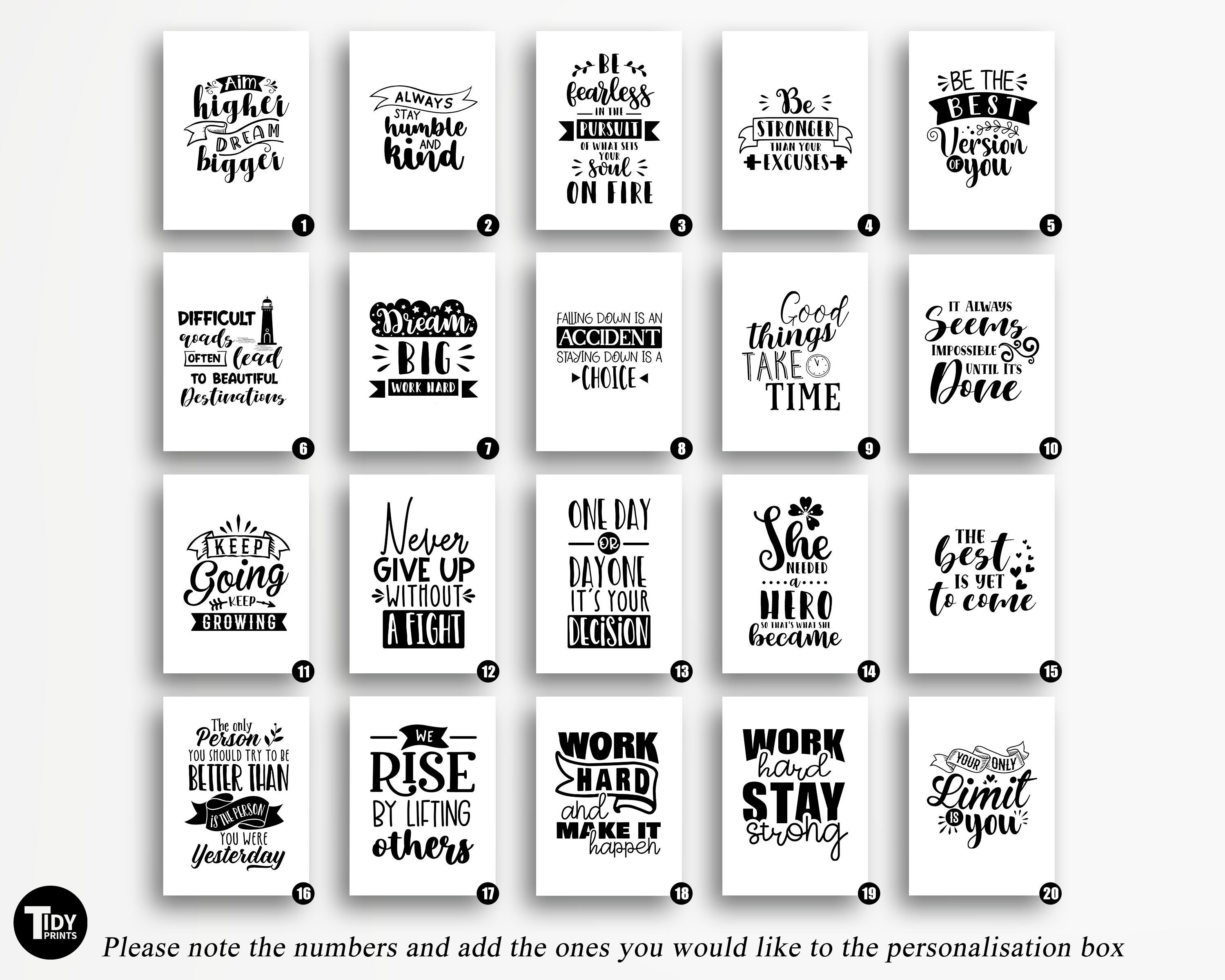 Inspirational Quotes Prints Inspiring Quote Print Etsy UK