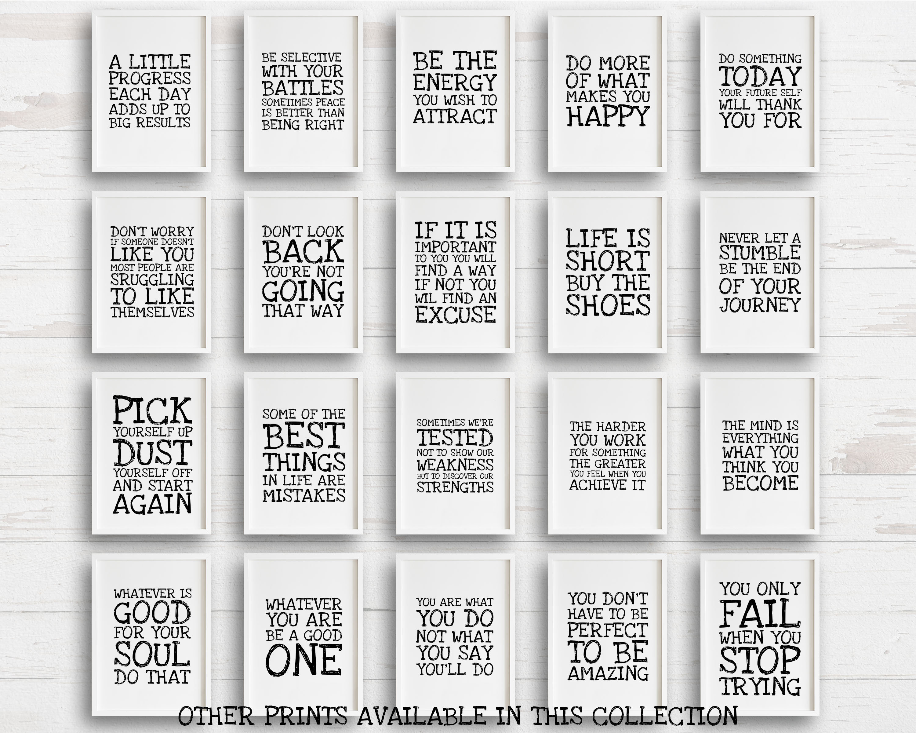set of 4 inspirational printable quotes prints motivational etsy