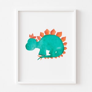 Set of 3 Personalised Nursery Dinosaur Prints, Watercolour Dinosaur Wall Art, Children's Wall Art, Dinosaur Bedroom Print, Nursery Print Set image 7