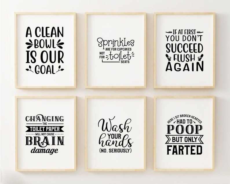 Bathroom Quotes Print Set Bathroom Humour Sprinkles Are for | Etsy