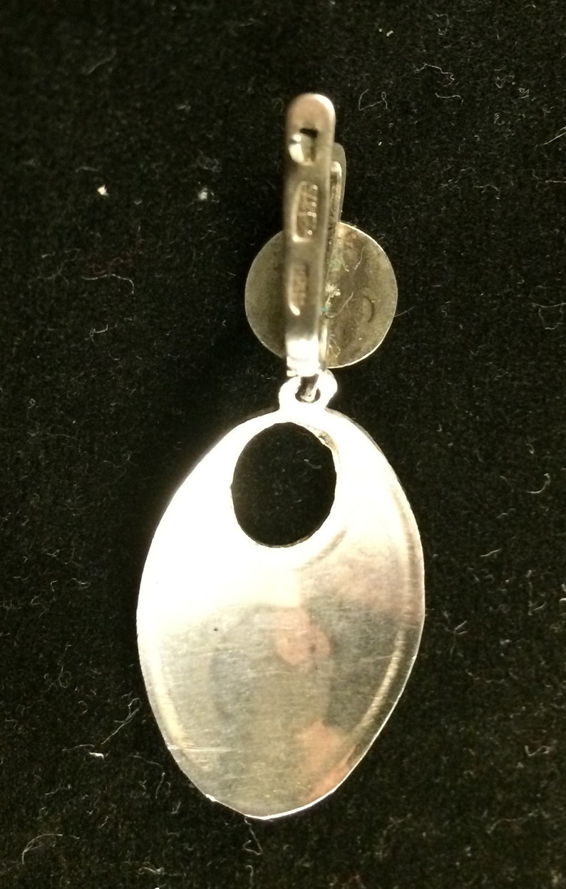 Silver and niello Russian Daghestani earrings and a ring set
