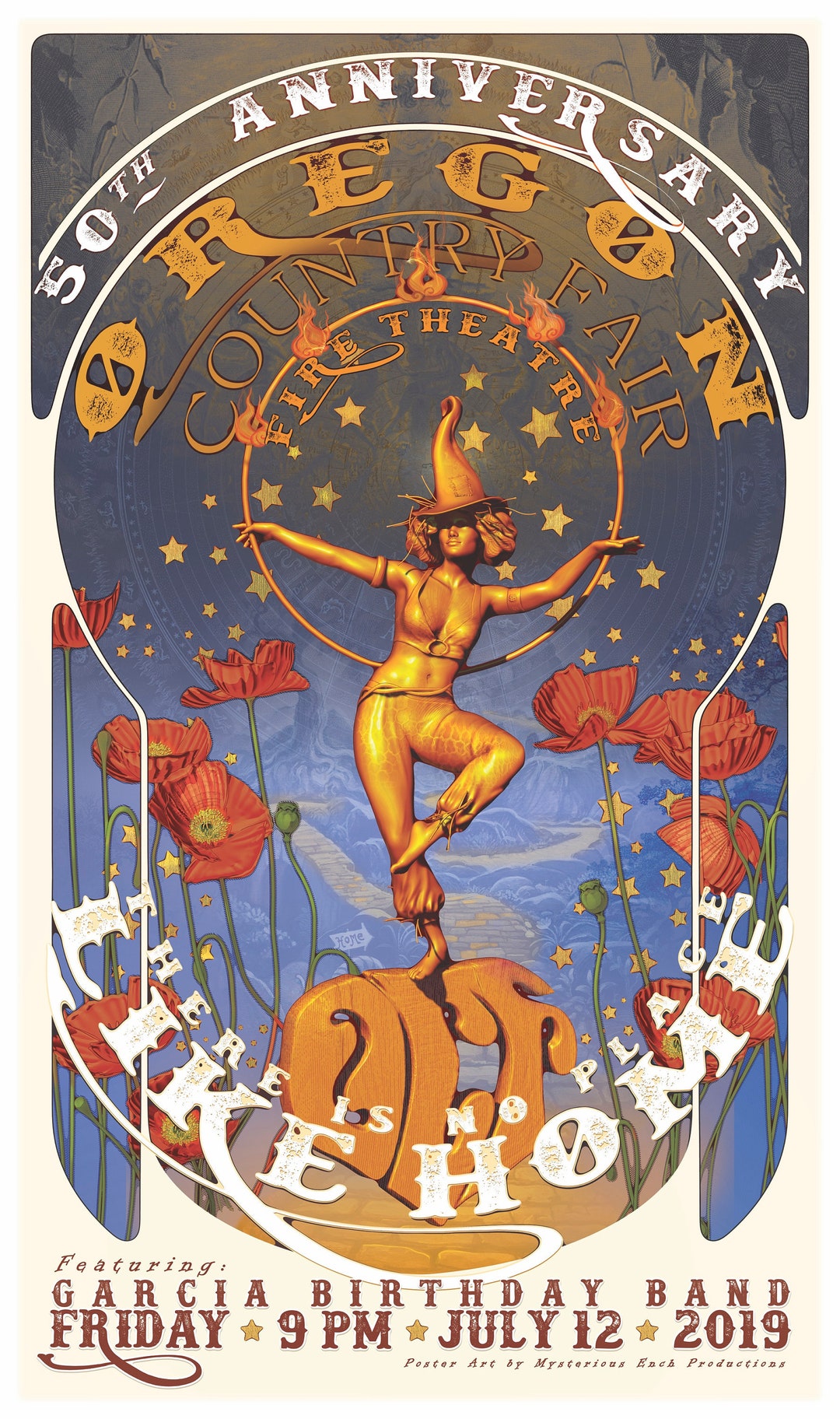Oregon Country Fair 50th Anniversary Fire Theatre Poster Etsy