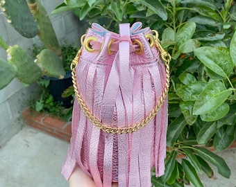 CHANELCrumpled Calfskin Coco Pleats Small Drawstring Bag Beige |  FASHIONPHILE