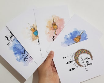 Eid Mubarak Cards including Envelopes Pack of 5 or 10 | Eid Card | Eid Mubarak Greating Cards | Eid Greeting Cards | Set of Eid Cards