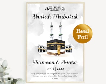 Gepersonaliseerde Umrah Print, Umrah Mubarak Print, Umrah Print, Umrah Gift, Umrah Print Gift, Hajj, Umrah, Islamitische Print Gift, Islamitische kunst