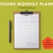 Monthly Planner Printable Simple, Monthly Printable Planner Template ...