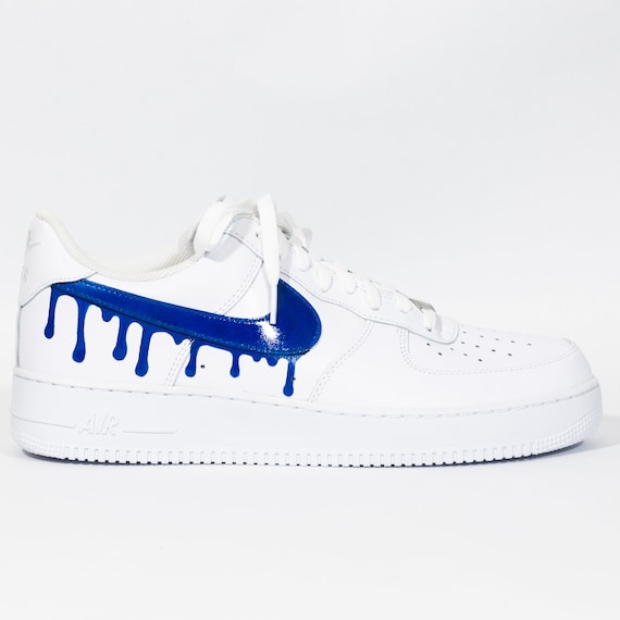 Nike Air Force 1 Custom 'Dark Blue Drip' Available in | Etsy