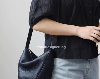 Leather Hobo Bag: Soft Top Grain Cowhide Crossbody Purse Women Shoulder Bag