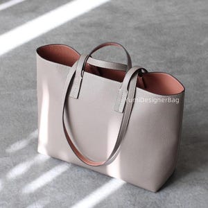 Double Faced Leather Tote Bag Large Leather Purse Designer Handbag,Top Handle carry