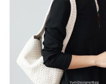 Handwoven Leather Hobo Bag: Soft Slouchy Woven Shoulder Bag Ladies handbags