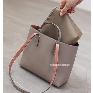 Handmade Double-Faced Leather Tote Bag: Full Grain Cowhide Handbags,Commuter bag,Customized Shoulder bag for women