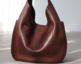 Originele lederen hobo tas, leren tas, lederen schoudertas, hobo tas, top handvat tas, lederen tas, lederen handtassen vrouwen, gepersonaliseerd cadeau