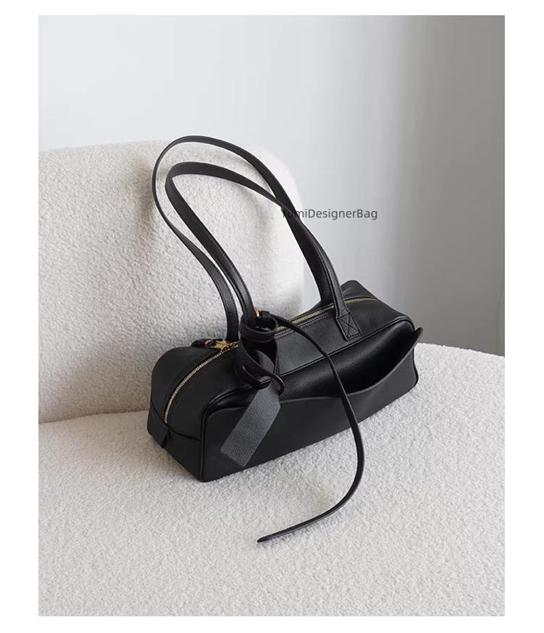 Top Grain Cowhide Leather Top Handle Bag,Designer Ladies Handbag,Women Bowling shoulder purse,Everyday Carry Tote Bag,Gift for Mom image 7
