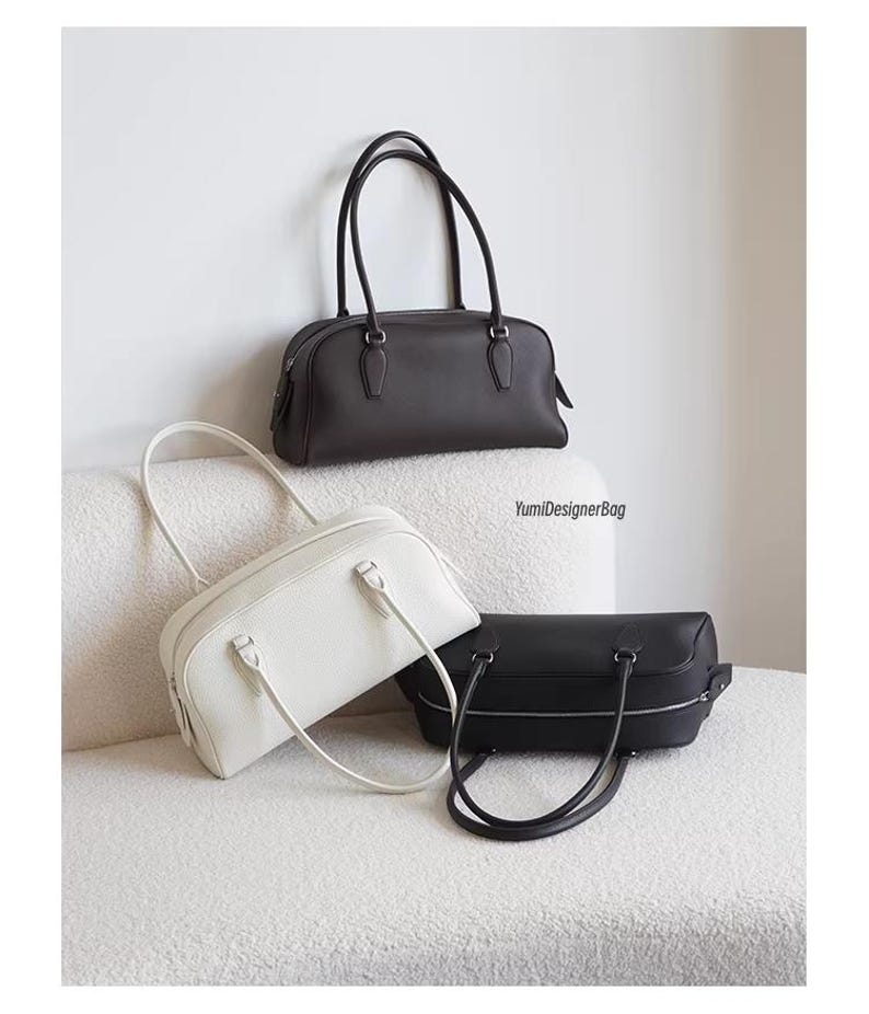 Top Grain Cowhide Leather Tote Bag, Minimalist Handbag, Designer Shoulder Bag,Women's Commuter Top Handle Purse,Personalized gift for Mom image 4