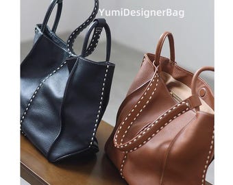 Handmade Leather Hobo Bag: Designer Cowhide Tote bag ,Ladies handbags