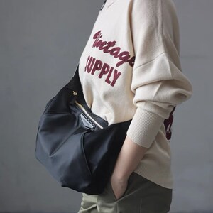 Handmade Nylon Hobo Bag: Lightweight Crossbody Shoulder Bag