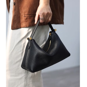 Original Leather bag,Top layer Full Grain cowhide Leather purse,Soft Leather shoulder bag,Crossbody Bag,Leather Handbag,Personalized gift zdjęcie 3