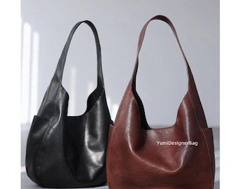 Handmade Leather Hobo Bag: Genuine Leather Tote,Designer shoulder purse,Everyday Carry boho