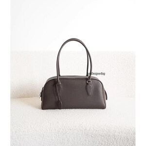 Top Grain Cowhide Leather Tote Bag, Minimalist Handbag, Designer Shoulder Bag,Women's Commuter Top Handle Purse,Personalized gift for Mom Brown