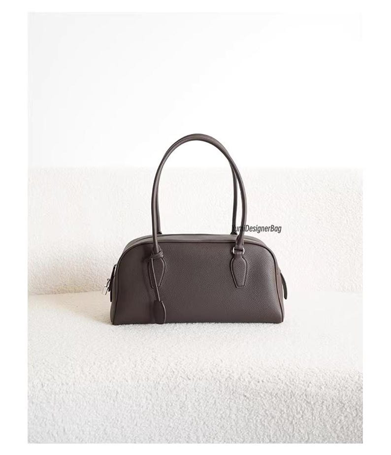Top Grain Cowhide Leather Tote Bag, Minimalist Handbag, Designer Shoulder Bag,Women's Commuter Top Handle Purse,Personalized gift for Mom Brown