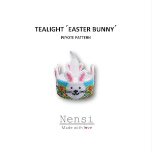3D-Peyote-Perlenmuster „Teelicht-Osterhase“ – PDF-Download