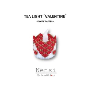3D Peyote Beading Pattern &#39;Tea Light Valentine&#39; – PDF download