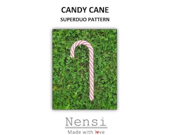 Candy Cane- 3D SuperDuo pattern – PDF download