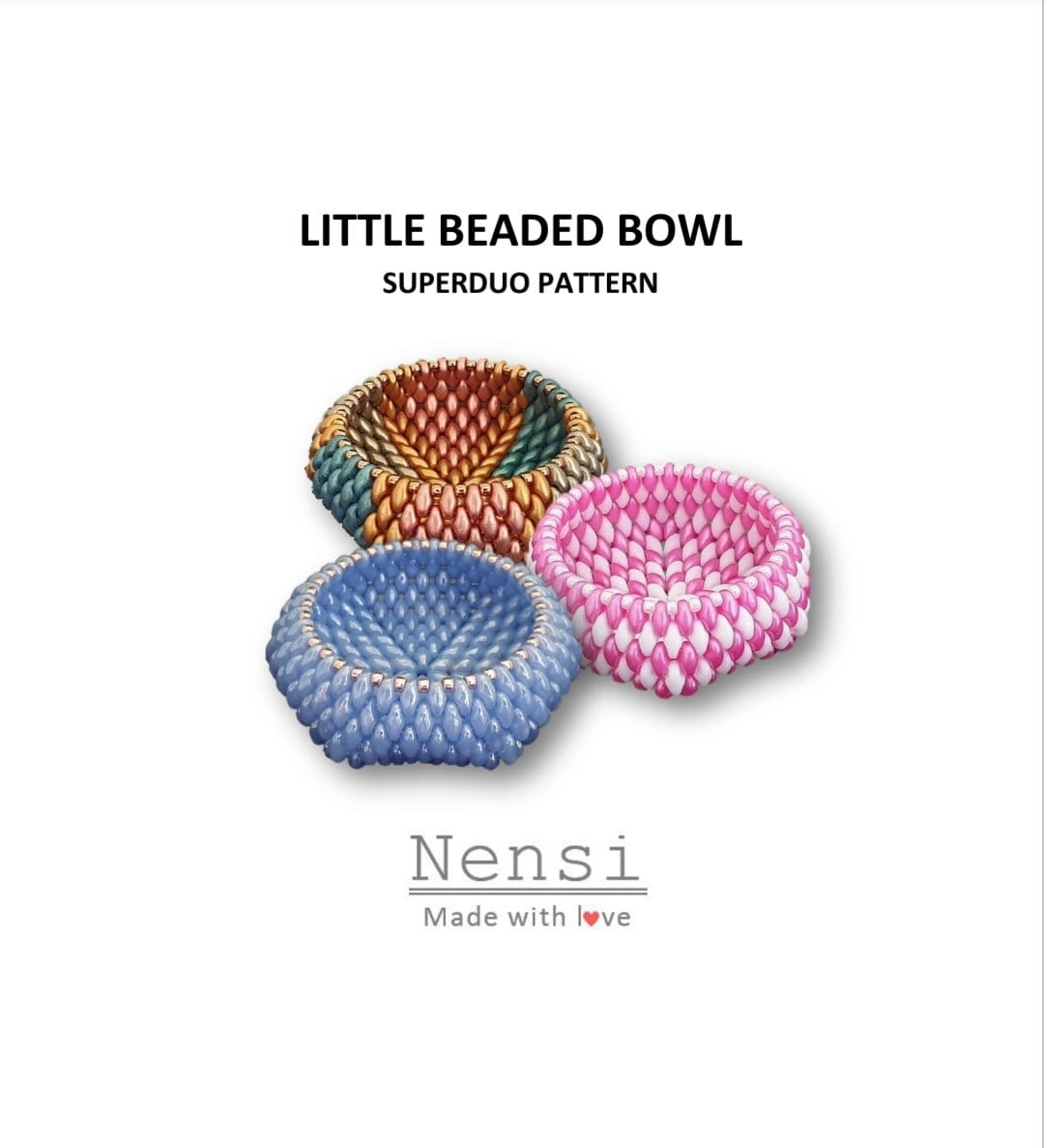 Little Beaded Bowl - 3D SuperDuo pattern – PDF download