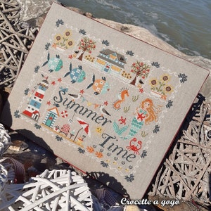 PDF-DIGITALDATEI-Diagramm-Sommerzeit-Kreuzstichmuster-Meer-Strand-Sommer-Sommer-Kreuzstichmuster