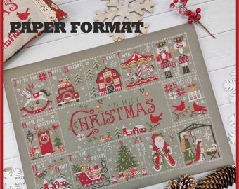 PAPER FORMAT - schema cartaceo "Christmas Vintage serie completa" 13 schemi formato cartaceo e uno in omaggio
