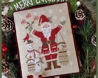 PDF FILE DIGITAL chart-Santa Claus 2023 cross stitch pattern-christmas-santa claus-reideer-natale-noel-cross stitch patterns-snowman