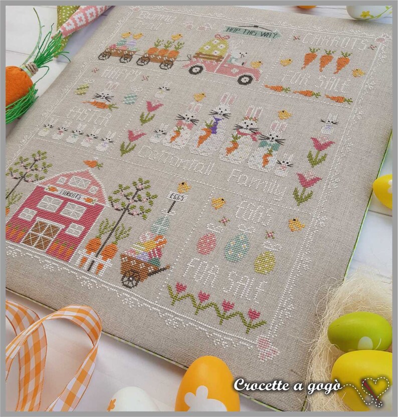 DIGITAL PDF File-easter on the Farm!- Cross Stitch Pattern Easter ...