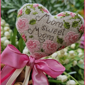 DIGITAAL PDF-BESTAND "Mama, lieve mama" - kruissteekpatroon, lente, bloemen, rozen, Moederdag