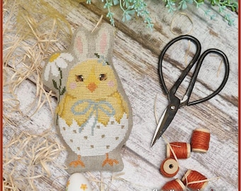 DIGITAL PDF FILE "Pip-Stitch & Stuff Series", cross stitch chart, spring, animal, cick