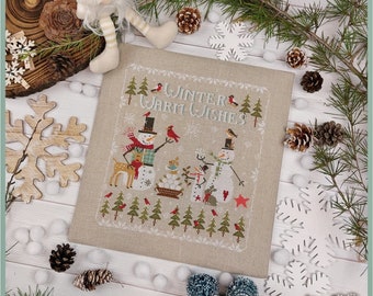DIGITAL PDF FILE-Winter Warm wishes-cross stitch pattern -winter-sampler,snow,cross stitch patterns,snowman,winteranimals